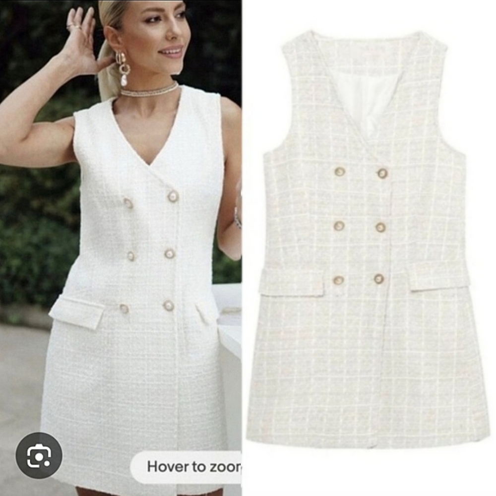 ZARA Textured Tweed Blazer Dress Size S and L